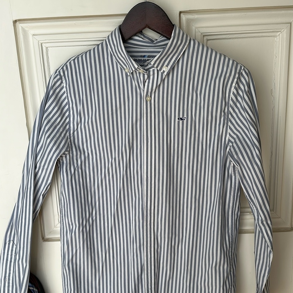 Vineyard Vines Boys Button Down with stretch and cooling fabric